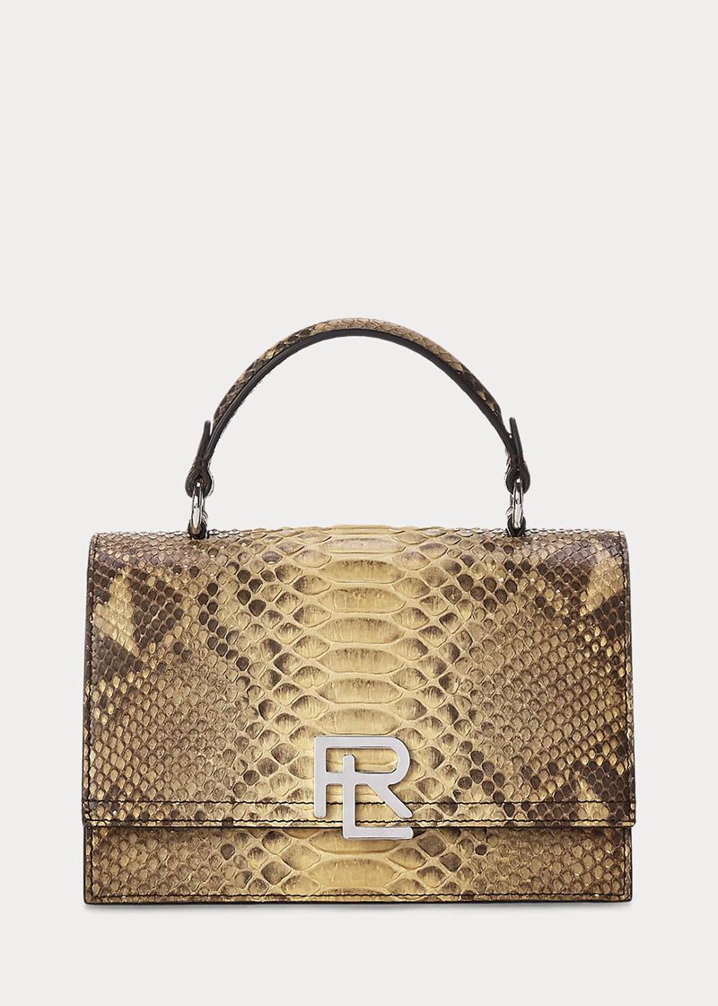 Bolso Ralph Lauren Mujer The Python Rl Top Handle Chile Doradas QBRKY-8942